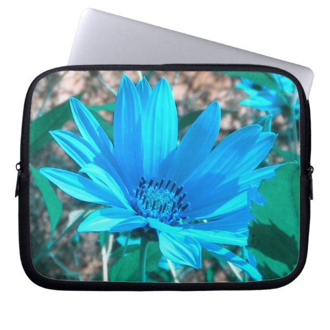 Blue Sunflower Laptop Sleeve (Front)