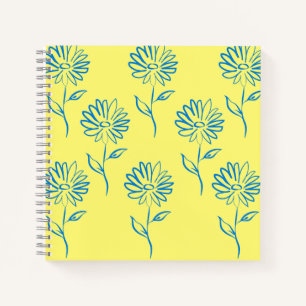 Blue Sunflower Pattern Notebook