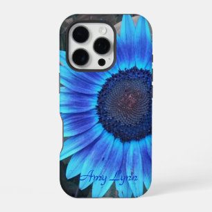 Blue Sunflower *Personalise* iPhone 16 Pro Case