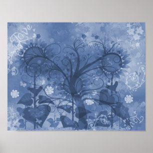 Blue Sunflower Poster