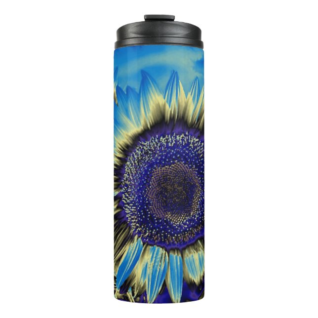 Blue Sunflower Thermal Tumbler (Front)