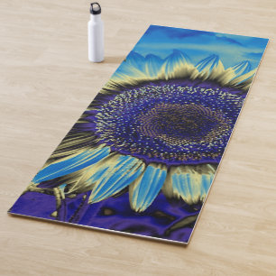 Blue Sunflower Yoga Mat