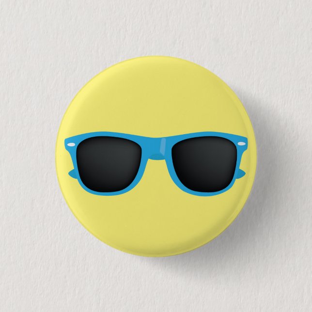 Blue Sunglasses 3 Cm Round Badge (Front)
