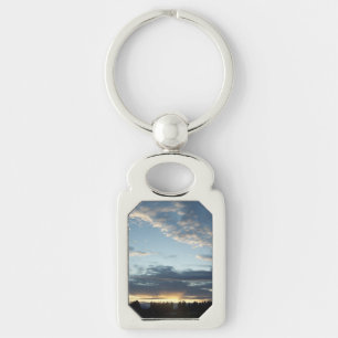 Blue Sunset Dreams Metal Keychain