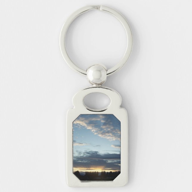 Blue Sunset Dreams Metal Keychain (Front)