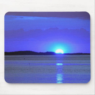 blue sunset lake mouse pad