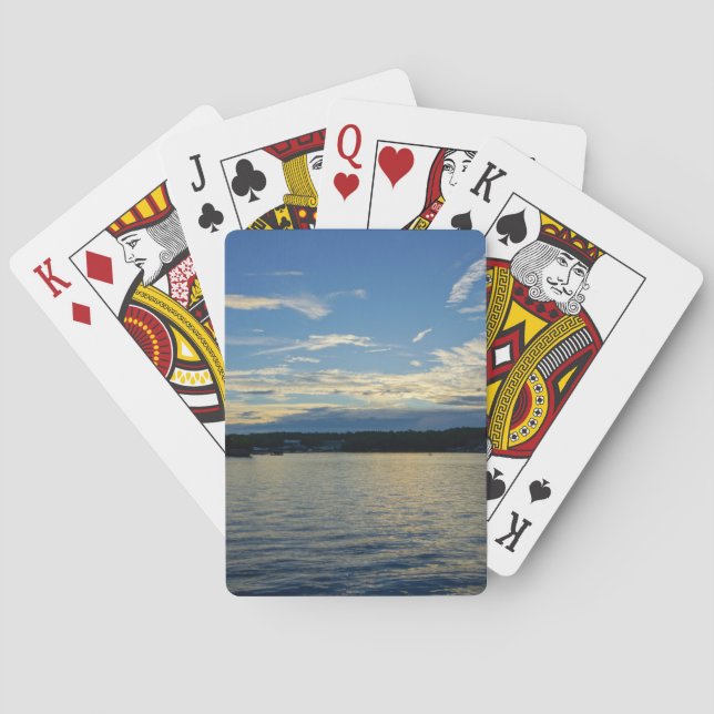 Blue Sunset Lake Of Ozarks Playing Cards (Back)
