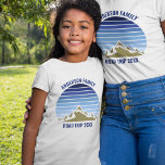 Blue Sunset Mountain Custom Family Reunion Kids T-Shirt<br><div class="desc">This cool blue vintage sunset over rocky mountains in nature makes a great image for a set of customised kids t-shirts for a family reunion, road trip, or summer vacation. Commemorate your mountain trip with matching nature tees for your children. Just add your own last name and the year with...</div>
