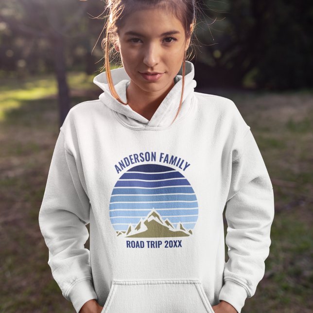Blue Sunset Mountain Custom Family Reunion Trip Hoodie (Creator Uploaded)