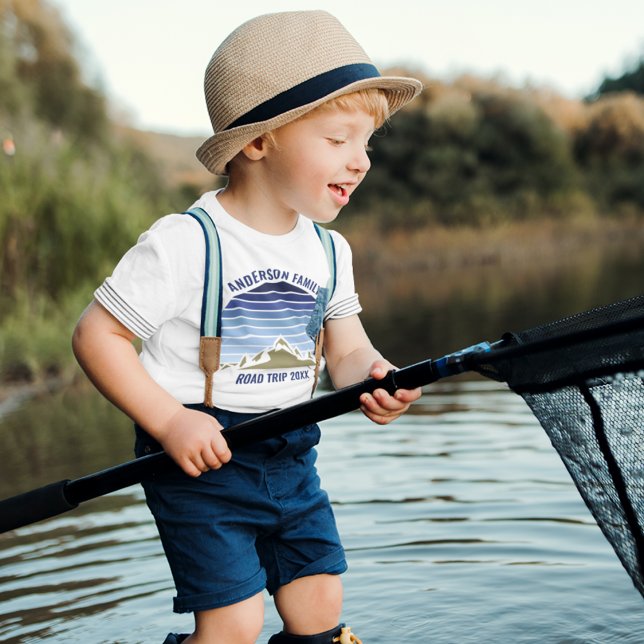 Blue Sunset Mountain Custom Family Reunion Trip Toddler T-Shirt (Creator Uploaded)