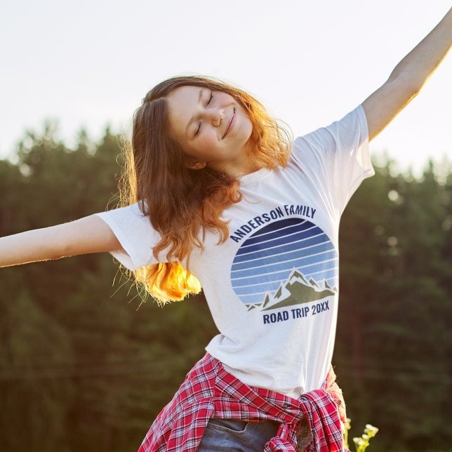 Blue Sunset Mountain Custom Family Reunion Women's T-Shirt (Creator Uploaded)