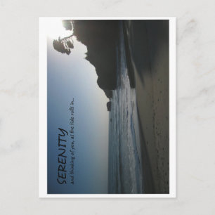 Blue Sunset on California Beach Postcard