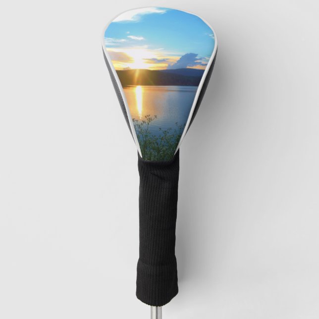 Blue sunset on lake golf head cover (Front)