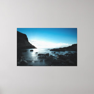 Blue Sunset Premium Wrapped Triptych Canvas Print