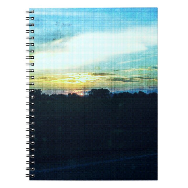 Blue Sunset Spiral Notebook (Front)