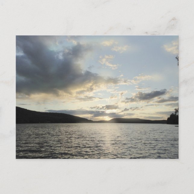 Blue sunsets depict Lake Sunapee, New Hampshire Postcard (Front)