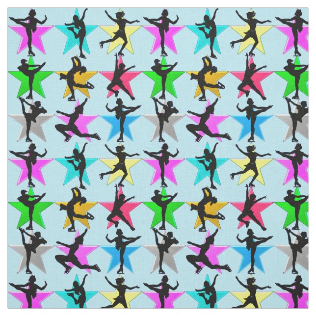 BLUE SUPER STAR FIGURE SKATING FABRIC (Swatch)