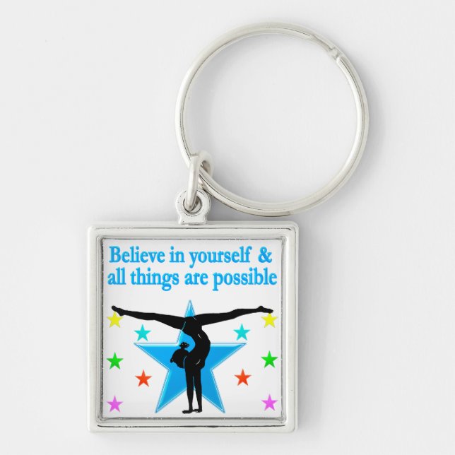 BLUE SUPER STAR GYMNAST KEY RING (Front)
