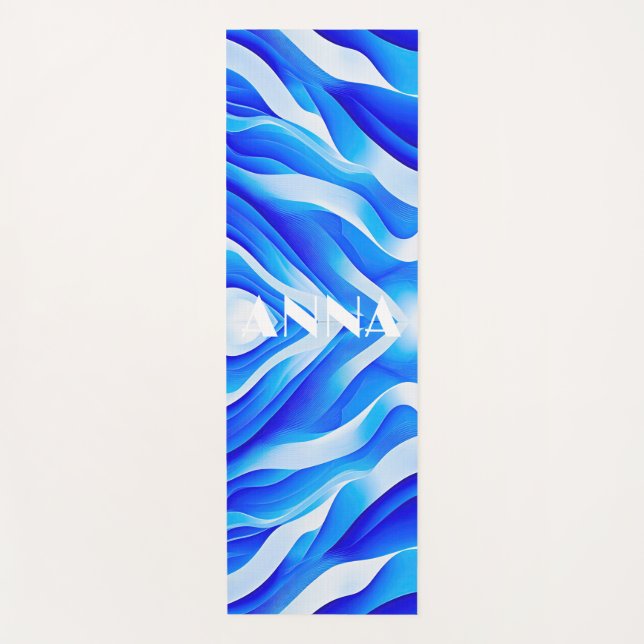 BLUE SUPER WAVES YOGA MAT (Front)