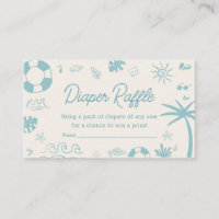 Blue Surf Baby on Board Baby Shower Diaper Raffle