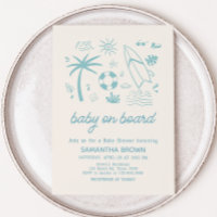 Blue Surf Baby on Board Baby Shower