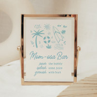 Blue Surf Baby on Board Baby Shower Mum Osa Bar