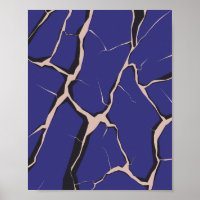 Blue Surface with Deep Cracks