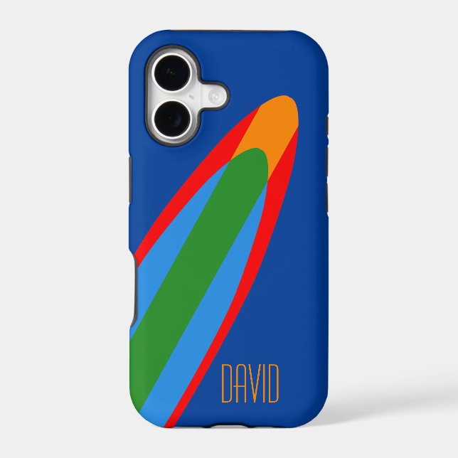 Blue Surfboard Design iPhone Surfing Theme (Back)