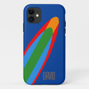 Blue Surfboard Design iPhone Surfing Theme Case-Mate iPhone Case