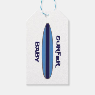 Blue Surfer Baby Gift Tags