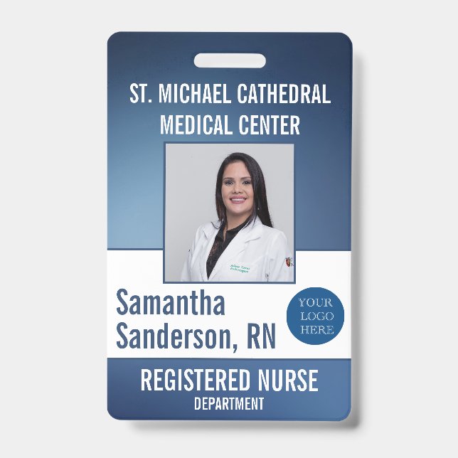Blue Surgical Medical ID Logo Employee Badge (Front)