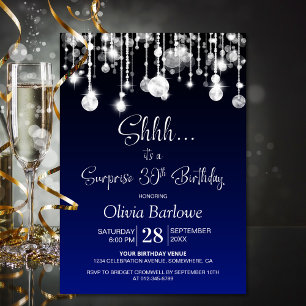Blue Surprise 30th Birthday Party Invitation