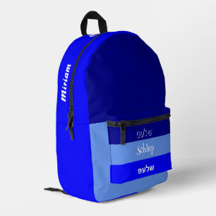 Blue Sustainable Custom Schlep Personalised Name Printed Backpack