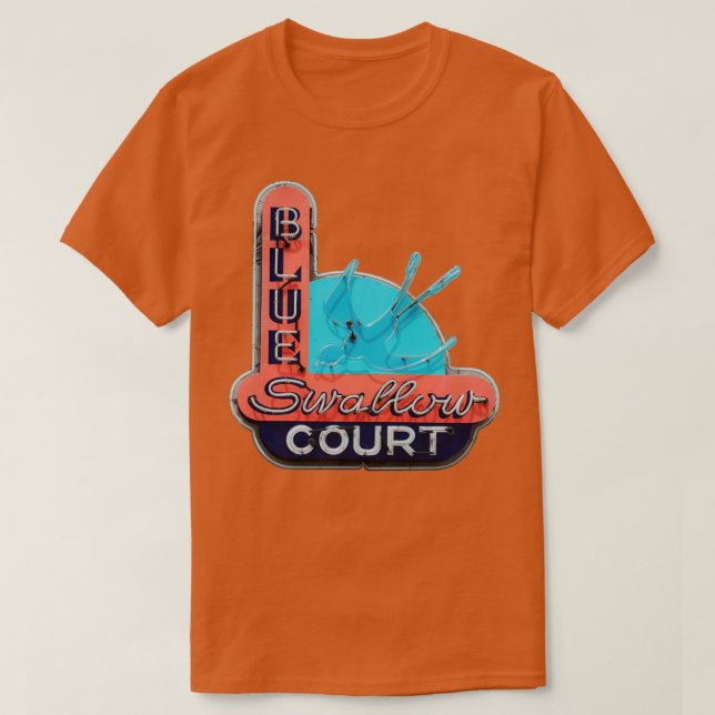 Blue Swallow Court Motel T-Shirt (Design Front)
