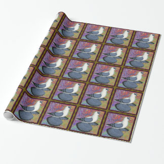 Blue Swallow Pigeon Framed Wrapping Paper