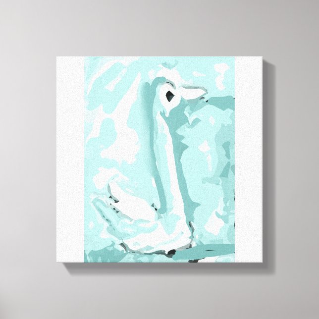 Blue Swan Stretched Canvas Print (Front)