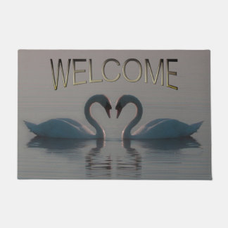 Blue Swans Must Be Love Doormat