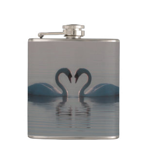 Blue Swans Must Be Love Hip Flask