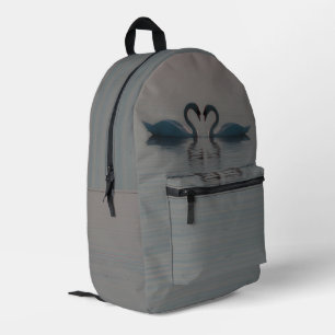 Blue Swans Must Be Love Personal Printed Backpack