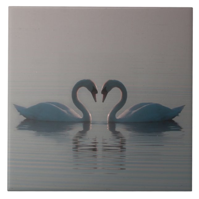 Blue Swans Must Be Love Tile (Front)
