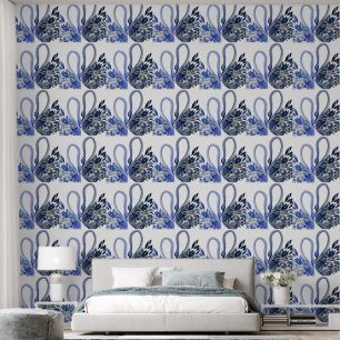 Blue Swans Watercolor Art Wallpaper