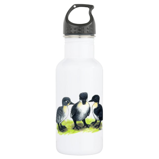 Blue Swedish Ducklings 532 Ml Water Bottle (Front)