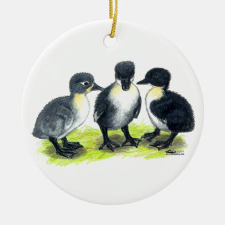 Blue Swedish Ducklings Ceramic Tree Decoration