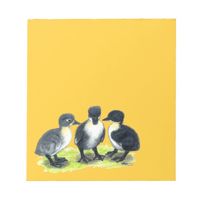 Blue Swedish Ducklings Notepad (Front)