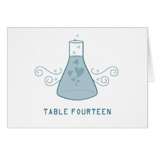 Blue Sweet Chemistry Table Number Card