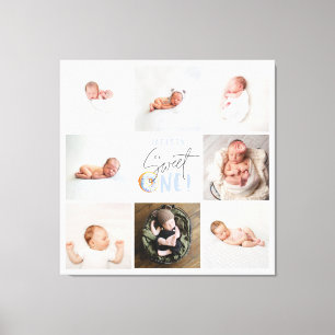 blue sweet one doughnut 1st birthday multi photo  canvas print