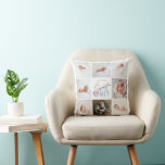 blue sweet one doughnut 1st birthday multi photo  cushion<br><div class="desc">cute blue doughnut first birthday photo collage. Modern script text design. Part of a collection.</div>