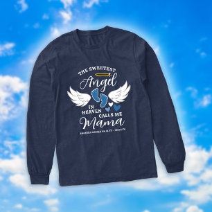 Blue Sweetest Angel Calls Me Mama Loss of Son Tri-Blend Shirt