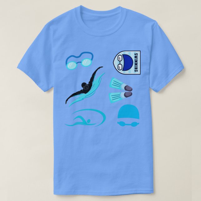 Blue Swim  T-Shirt (Design Front)