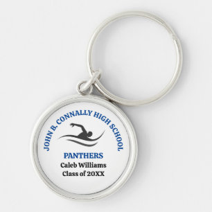 Blue Swim Team Personalised Swimmer Key Ring